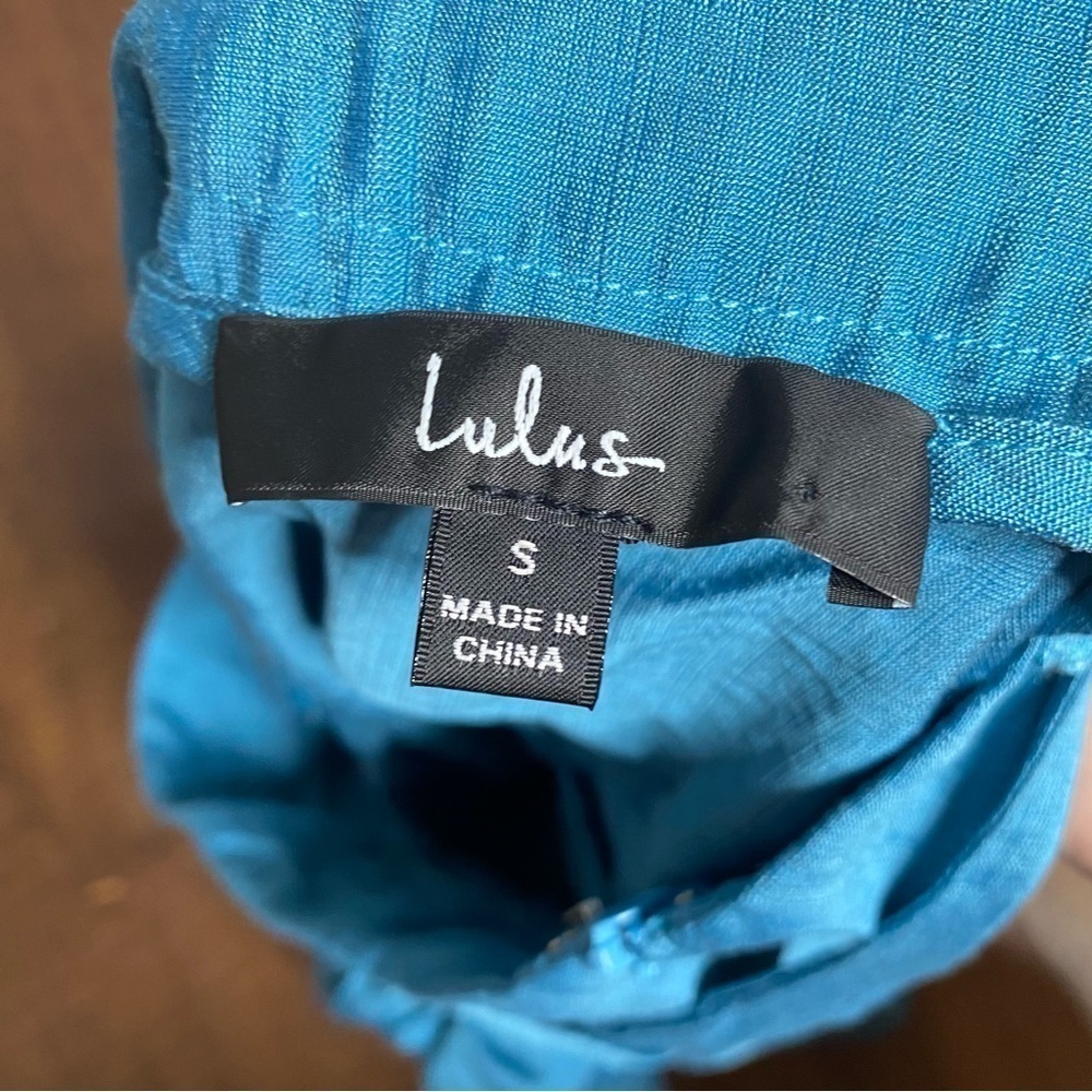 Lulus Ruffled Blue Skort - Size S - Picture 3 of 5